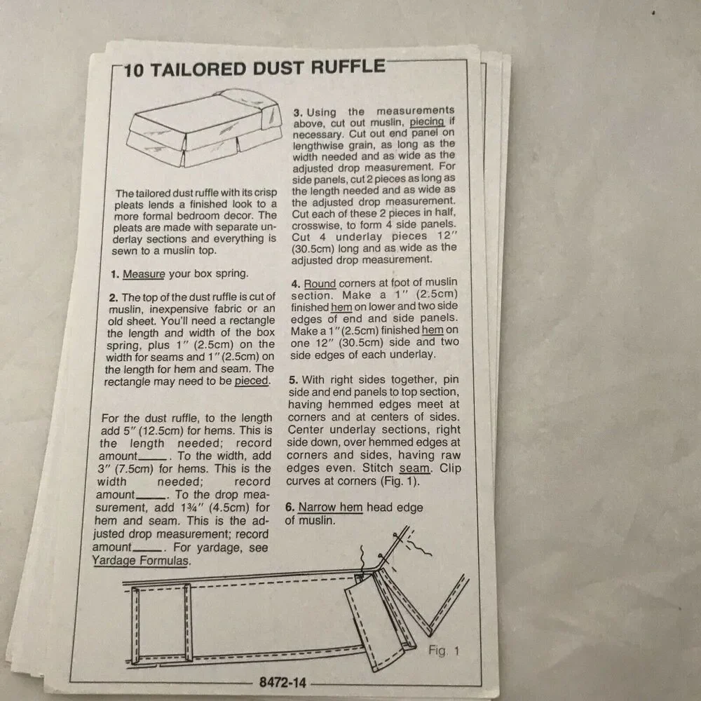 #8472 Simplicity Home Bedcovers sewing pattern